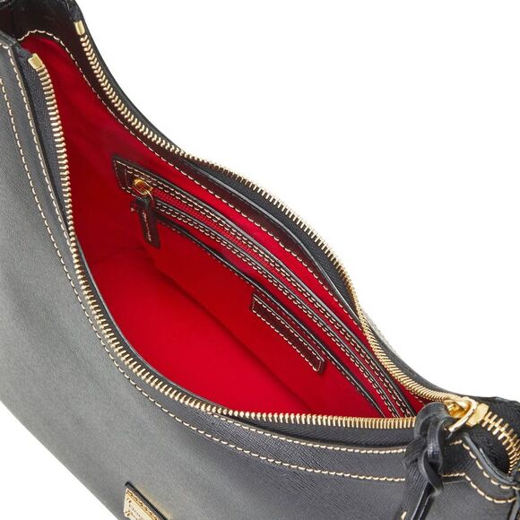 Dooney & Bourke Saffiano Hobo Shoulder Bag - Black - Picture 3 of 4